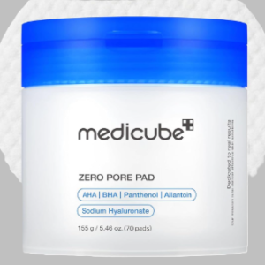 medicube zero pore pads 2.0 – korean exfoliating toner pads with 4.5% aha lactic acid & 0.45% bha salicylic acid for pore care, smooth skin & all skin types (70 pads)