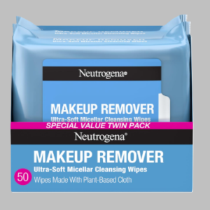 neutrogena makeup remover towelettes – alcohol free micellar wipes for face & eyes, waterproof mascara removal, compostable & plant based
