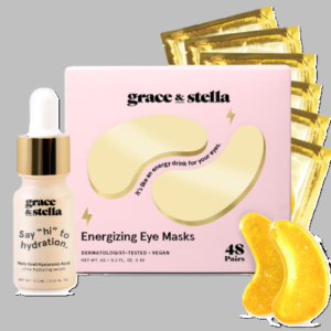 race & stella award winning gold under eye masks – spa quality treatment for dark circles, puffiness & fine lines (48 pairs + serum)